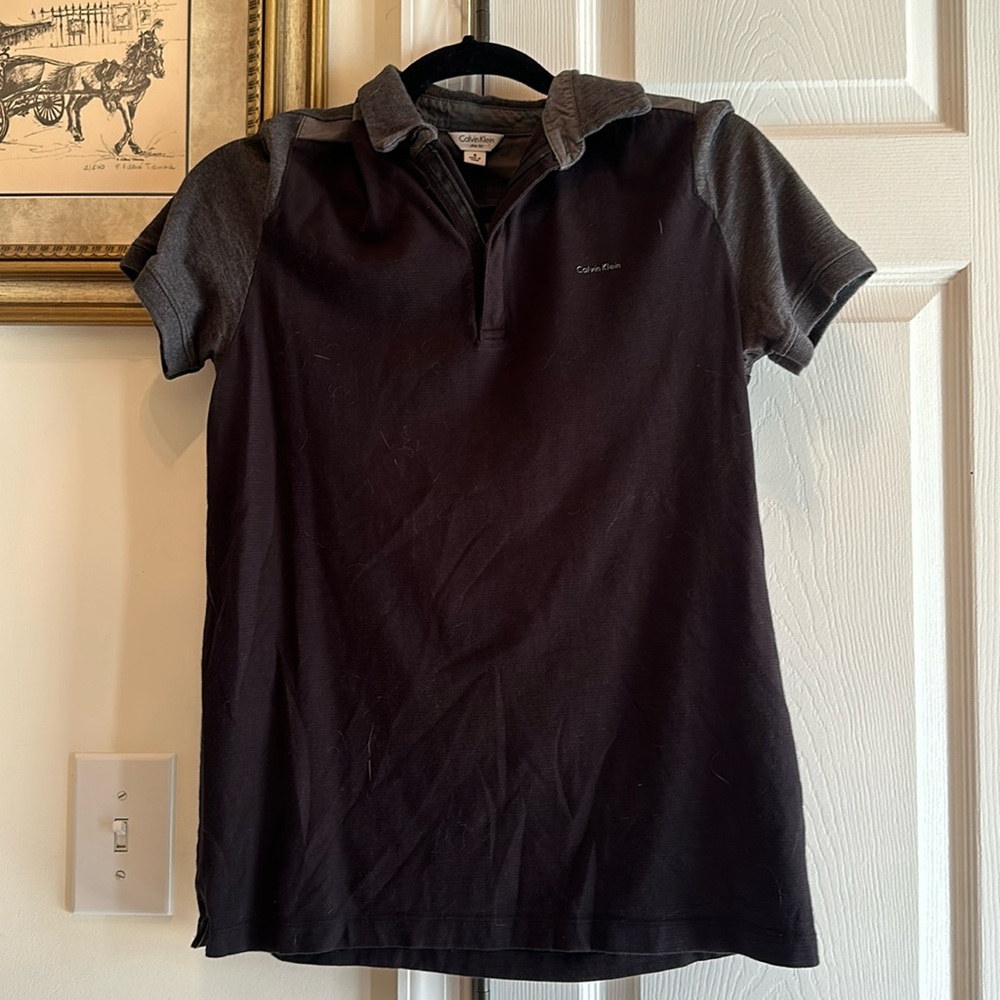 Men’s Calvin Klein Slim Fit Small Knit Shirt in Black
